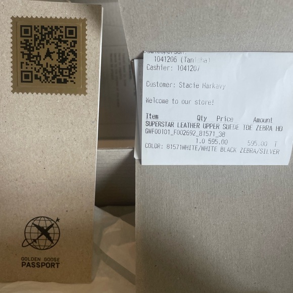 Golden Goose Superstar Leather Upper Suede Toe Zebra. - Picture 6 of 11